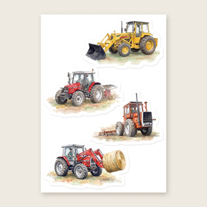 Furrow & Fields Sticker Sheet A5 (5.83″×8.27″) Massey Ferguson Watercolour No. 1 | Kiss-Cut Sticker Sheet Quality Farmers Merch