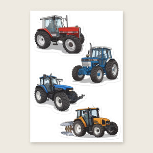 Furrow & Fields Sticker Sheet A5 (5.83″×8.27″) Tractor Mix Illustrated No. 103 | Kiss-Cut Sticker Sheet Quality Farmers Merch