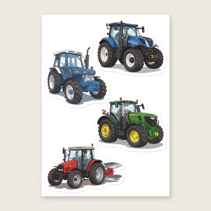 Furrow & Fields Sticker Sheet A5 (5.83″×8.27″) Tractor Mix Illustrated No. 104 | Kiss-Cut Sticker Sheet Quality Farmers Merch