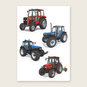 Furrow & Fields Sticker Sheet A5 (5.83″×8.27″) Tractor Mix Illustrated No. 109 | Kiss-Cut Sticker Sheet Quality Farmers Merch