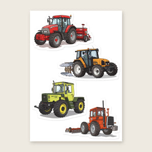 Furrow & Fields Sticker Sheet A5 (5.83″×8.27″) Tractor Mix Illustrated No. 11 | Kiss-Cut Sticker Sheet Quality Farmers Merch