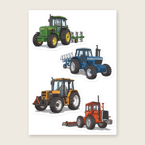 Furrow & Fields Sticker Sheet A5 (5.83″×8.27″) Tractor Mix Illustrated No. 114 | Kiss-Cut Sticker Sheet Quality Farmers Merch