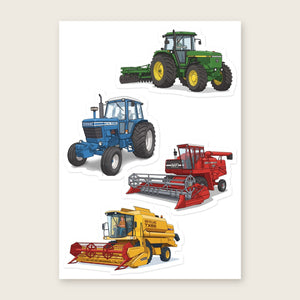 Furrow & Fields Sticker Sheet A5 (5.83″×8.27″) Tractor Mix Illustrated No. 117 | Kiss-Cut Sticker Sheet Quality Farmers Merch