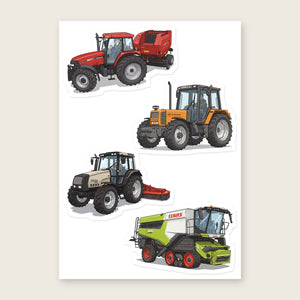 Furrow & Fields Sticker Sheet A5 (5.83″×8.27″) Tractor Mix Illustrated No. 12 | Kiss-Cut Sticker Sheet Quality Farmers Merch