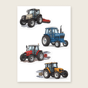Furrow & Fields Sticker Sheet A5 (5.83″×8.27″) Tractor Mix Illustrated No. 120 | Kiss-Cut Sticker Sheet Quality Farmers Merch