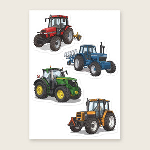 Furrow & Fields Sticker Sheet A5 (5.83″×8.27″) Tractor Mix Illustrated No. 13 | Kiss-Cut Sticker Sheet Quality Farmers Merch