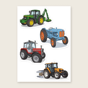Furrow & Fields Sticker Sheet A5 (5.83″×8.27″) Tractor Mix Illustrated No. 132 | Kiss-Cut Sticker Sheet Quality Farmers Merch
