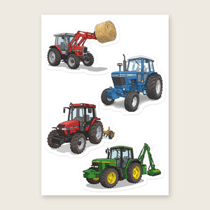 Furrow & Fields Sticker Sheet A5 (5.83″×8.27″) Tractor Mix Illustrated No. 143 | Kiss-Cut Sticker Sheet Quality Farmers Merch