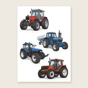 Furrow & Fields Sticker Sheet A5 (5.83″×8.27″) Tractor Mix Illustrated No. 146 | Kiss-Cut Sticker Sheet Quality Farmers Merch