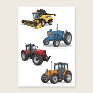 Furrow & Fields Sticker Sheet A5 (5.83″×8.27″) Tractor Mix Illustrated No. 147 | Kiss-Cut Sticker Sheet Quality Farmers Merch