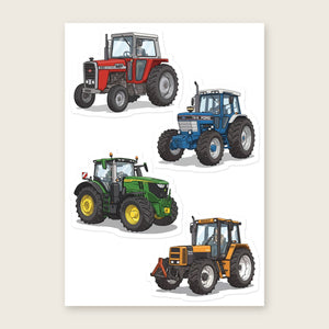 Furrow & Fields Sticker Sheet A5 (5.83″×8.27″) Tractor Mix Illustrated No. 149 | Kiss-Cut Sticker Sheet Quality Farmers Merch