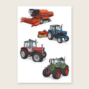 Furrow & Fields Sticker Sheet A5 (5.83″×8.27″) Tractor Mix Illustrated No. 156 | Kiss-Cut Sticker Sheet Quality Farmers Merch