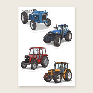 Furrow & Fields Sticker Sheet A5 (5.83″×8.27″) Tractor Mix Illustrated No. 157 | Kiss-Cut Sticker Sheet Quality Farmers Merch