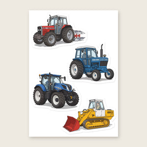 Furrow & Fields Sticker Sheet A5 (5.83″×8.27″) Tractor Mix Illustrated No. 158 | Kiss-Cut Sticker Sheet Quality Farmers Merch