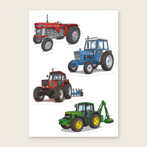 Furrow & Fields Sticker Sheet A5 (5.83″×8.27″) Tractor Mix Illustrated No. 161 | Kiss-Cut Sticker Sheet Quality Farmers Merch