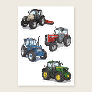 Furrow & Fields Sticker Sheet A5 (5.83″×8.27″) Tractor Mix Illustrated No. 169 | Kiss-Cut Sticker Sheet Quality Farmers Merch