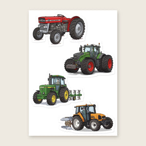 Furrow & Fields Sticker Sheet A5 (5.83″×8.27″) Tractor Mix Illustrated No. 171 | Kiss-Cut Sticker Sheet Quality Farmers Merch