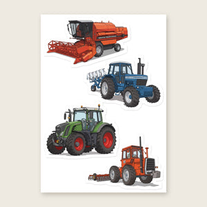 Furrow & Fields Sticker Sheet A5 (5.83″×8.27″) Tractor Mix Illustrated No. 176 | Kiss-Cut Sticker Sheet Quality Farmers Merch