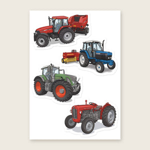 Furrow & Fields Sticker Sheet A5 (5.83″×8.27″) Tractor Mix Illustrated No. 177 | Kiss-Cut Sticker Sheet Quality Farmers Merch