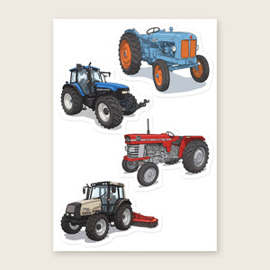 Furrow & Fields Sticker Sheet A5 (5.83″×8.27″) Tractor Mix Illustrated No. 187 | Kiss-Cut Sticker Sheet Quality Farmers Merch