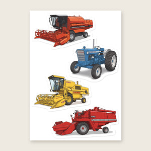 Furrow & Fields Sticker Sheet A5 (5.83″×8.27″) Tractor Mix Illustrated No. 199 | Kiss-Cut Sticker Sheet Quality Farmers Merch