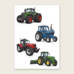 Furrow & Fields Sticker Sheet A5 (5.83″×8.27″) Tractor Mix Illustrated No. 214 | Kiss-Cut Sticker Sheet Quality Farmers Merch