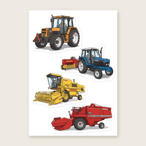 Furrow & Fields Sticker Sheet A5 (5.83″×8.27″) Tractor Mix Illustrated No. 224 | Kiss-Cut Sticker Sheet Quality Farmers Merch