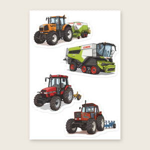 Furrow & Fields Sticker Sheet A5 (5.83″×8.27″) Tractor Mix Illustrated No. 28 | Kiss-Cut Sticker Sheet Quality Farmers Merch