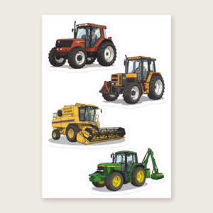 Furrow & Fields Sticker Sheet A5 (5.83″×8.27″) Tractor Mix Illustrated No. 30 | Kiss-Cut Sticker Sheet Quality Farmers Merch