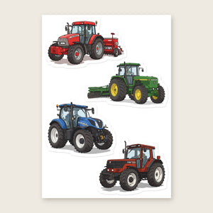 Furrow & Fields Sticker Sheet A5 (5.83″×8.27″) Tractor Mix Illustrated No. 36 | Kiss-Cut Sticker Sheet Quality Farmers Merch