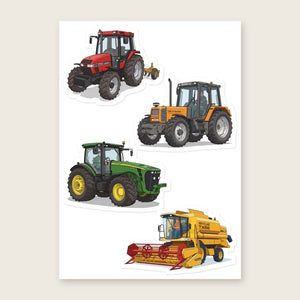 Furrow & Fields Sticker Sheet A5 (5.83″×8.27″) Tractor Mix Illustrated No. 39 | Kiss-Cut Sticker Sheet Quality Farmers Merch