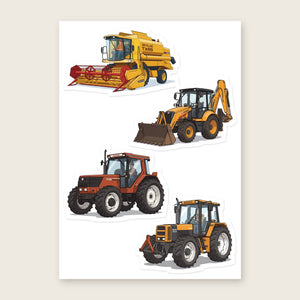 Furrow & Fields Sticker Sheet A5 (5.83″×8.27″) Tractor Mix Illustrated No. 52 | Kiss-Cut Sticker Sheet Quality Farmers Merch