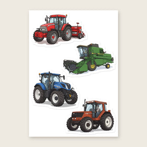 Furrow & Fields Sticker Sheet A5 (5.83″×8.27″) Tractor Mix Illustrated No. 57 | Kiss-Cut Sticker Sheet Quality Farmers Merch