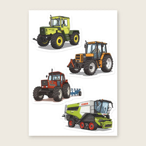 Furrow & Fields Sticker Sheet A5 (5.83″×8.27″) Tractor Mix Illustrated No. 7 | Kiss-Cut Sticker Sheet Quality Farmers Merch