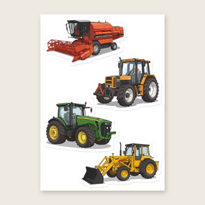 Furrow & Fields Sticker Sheet A5 (5.83″×8.27″) Tractor Mix Illustrated No. 71 | Kiss-Cut Sticker Sheet Quality Farmers Merch