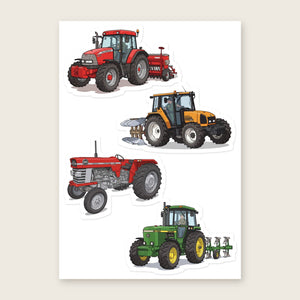 Furrow & Fields Sticker Sheet A5 (5.83″×8.27″) Tractor Mix Illustrated No. 79 | Kiss-Cut Sticker Sheet Quality Farmers Merch