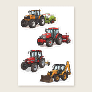 Furrow & Fields Sticker Sheet A5 (5.83″×8.27″) Tractor Mix Illustrated No. 8 | Kiss-Cut Sticker Sheet Quality Farmers Merch