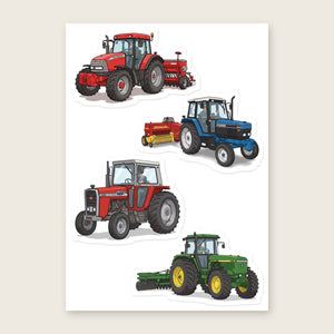 Furrow & Fields Sticker Sheet A5 (5.83″×8.27″) Tractor Mix Illustrated No. 92 | Kiss-Cut Sticker Sheet Quality Farmers Merch