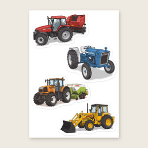 Furrow & Fields Sticker Sheet A5 (5.83″×8.27″) Tractor Mix Illustrated No. 97 | Kiss-Cut Sticker Sheet Quality Farmers Merch