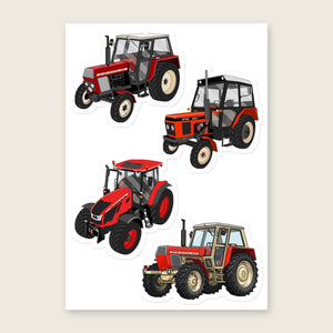 Furrow & Fields Sticker Sheet A5 (5.83″×8.27″) Zetor Illustrated No. 1 | Kiss-Cut Sticker Sheet Quality Farmers Merch