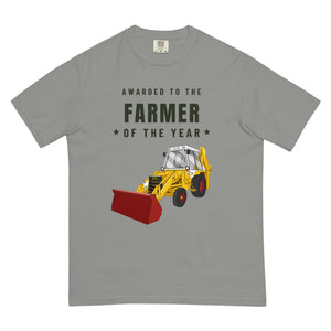 Furrow & Fields T-Shirt Grey / S Farmer of the Year JCB 3CX White Cabin 2WD | Unisex Premium T-shirt Quality Farmers Merch