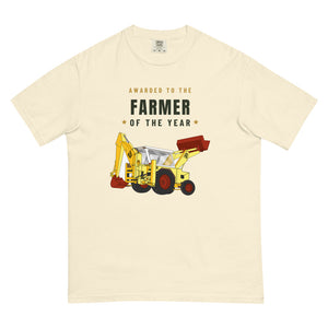 Furrow & Fields T-Shirt Ivory / S Farmer of the Year JCB 3C II Backhoe | Unisex Premium T-shirt Quality Farmers Merch
