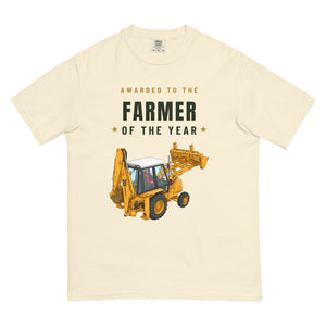Furrow & Fields T-Shirt Ivory / S Farmer of the Year JCB 3CX Grey Cab | Unisex Premium T-shirt Quality Farmers Merch
