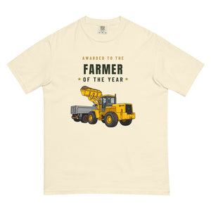 Furrow & Fields T-Shirt Ivory / S Farmer of the Year JCB 435 Loader | Unisex Premium T-shirt Quality Farmers Merch