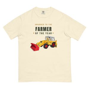 Furrow & Fields T-Shirt Ivory / S Farmer of the Year JCB 4D Backhoe | Unisex Premium T-shirt Quality Farmers Merch