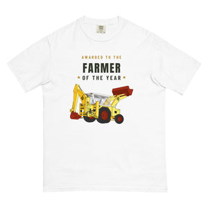 Furrow & Fields T-Shirt White / S Farmer of the Year JCB 3C II Backhoe | Unisex Premium T-shirt Quality Farmers Merch