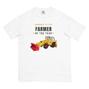 Furrow & Fields T-Shirt White / S Farmer of the Year JCB 4D Backhoe | Unisex Premium T-shirt Quality Farmers Merch
