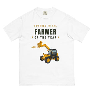 Furrow & Fields T-Shirt White / S Farmer of the Year JCB 526 Turbo Loadall | Unisex Premium T-shirt Quality Farmers Merch