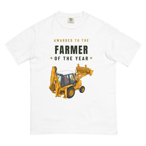 Furrow & Fields T-Shirt White / S Farmer of the Year JCB Grey Cab | Unisex Premium T-shirt Quality Farmers Merch