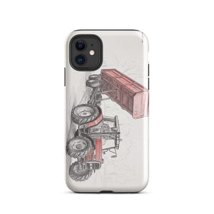 Furrow & Fields Tough Case for iPhone® iPhone 11 Massey Ferguson 6180 Pencil Sketch | Tough Case for iPhone® Quality Farmers Merch